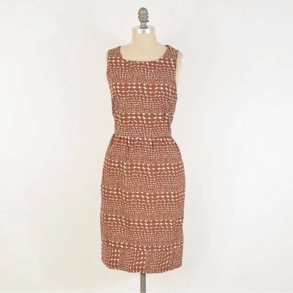 WHIT • Dockside Dress in Abstract Brown/White Print - Picture 13 of 14